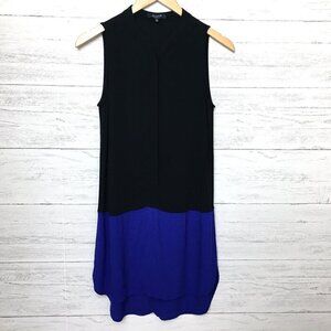 Madewell Women's Blue and Black Color Block Sleeveless Dress Lightweight XS